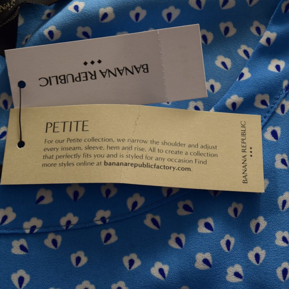 🌼 NWT Banana Republic Blue‎ Blouse – Petite XS 🌼 - Picture 9 of 12